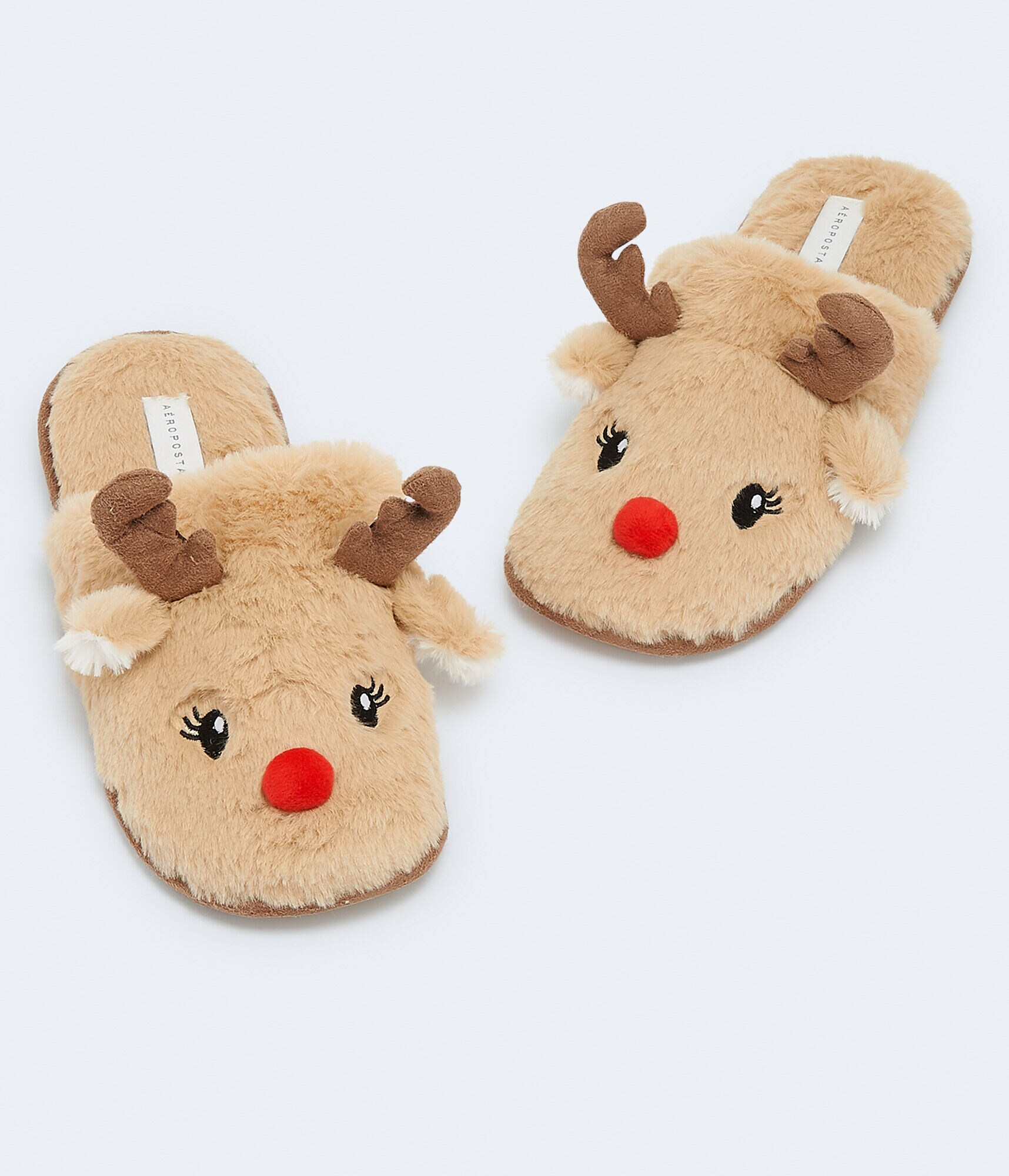 Faux Fur Rudolph Slipper***