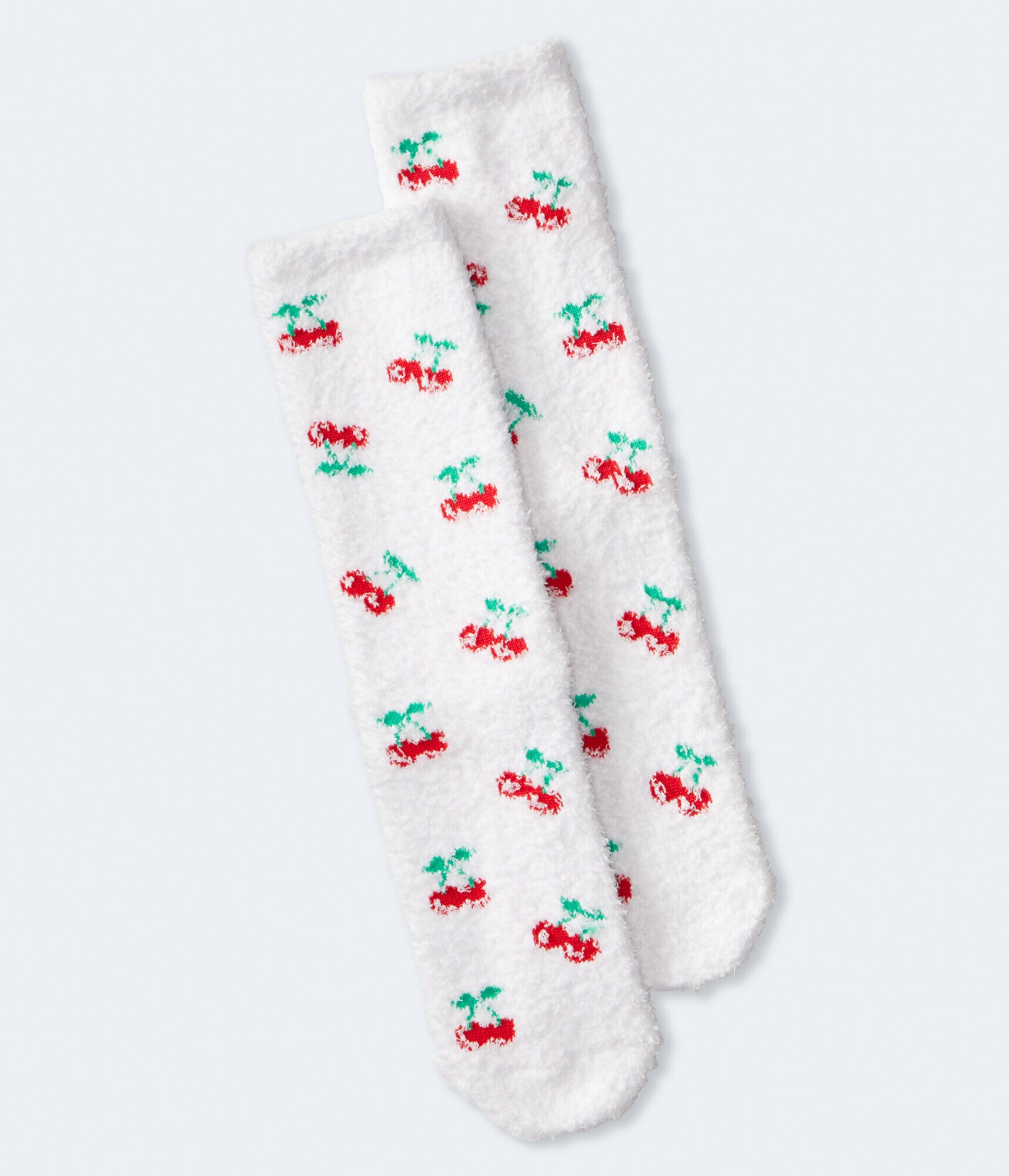 Cherries Fuzzy Crew Socks