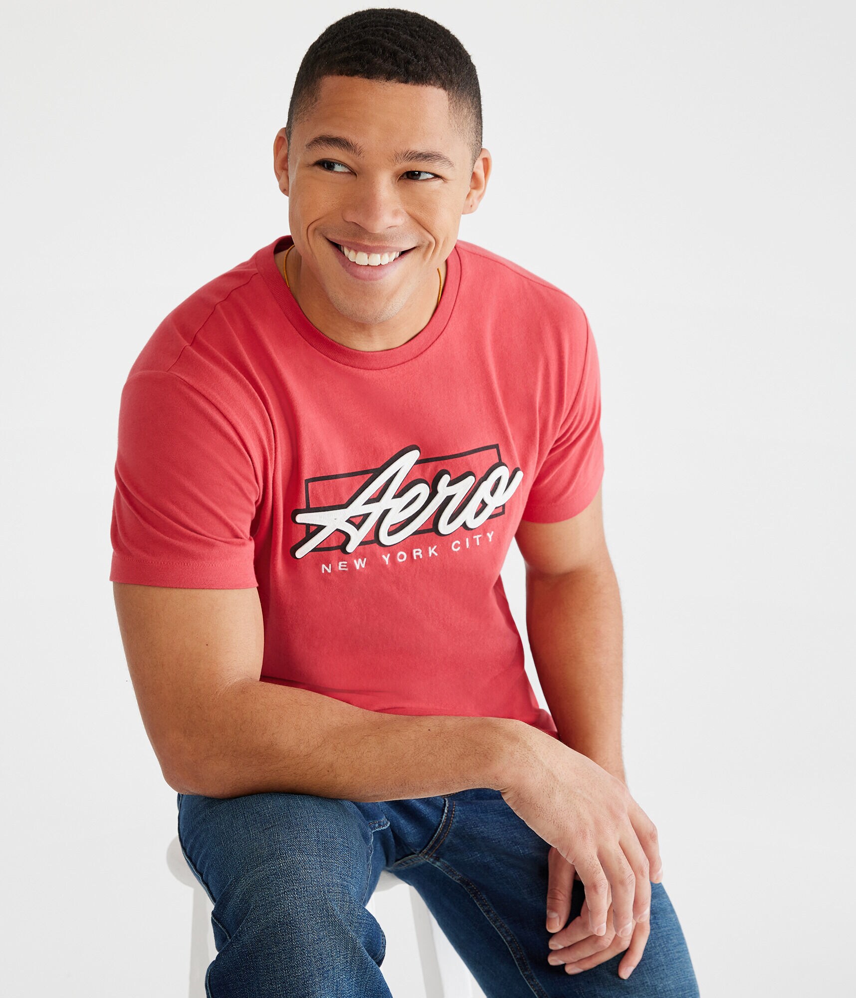 Aero Script Logo Appliqu&eacute; Graphic Tee