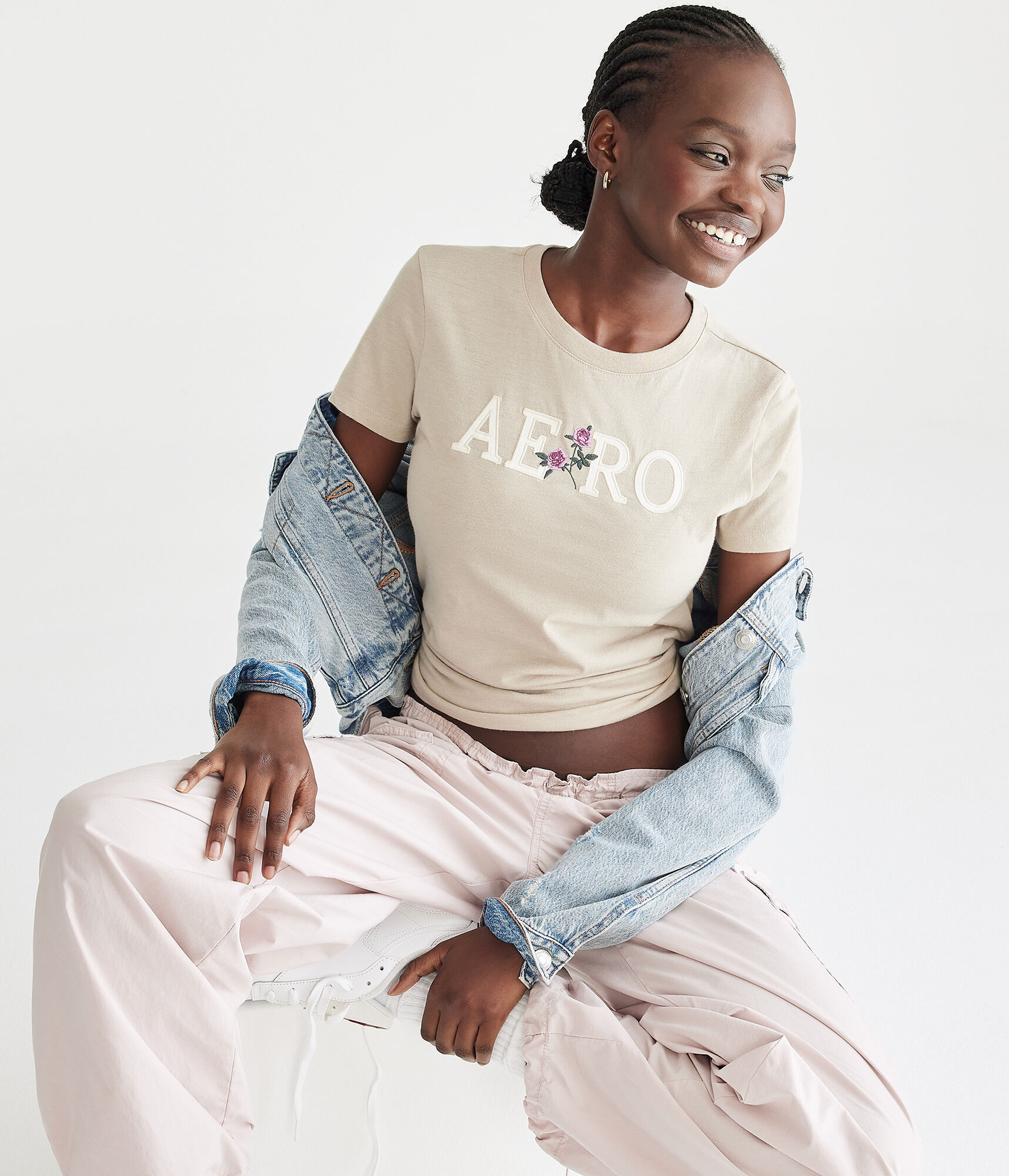 Aero Floral Appliqu&eacute; Graphic Tee