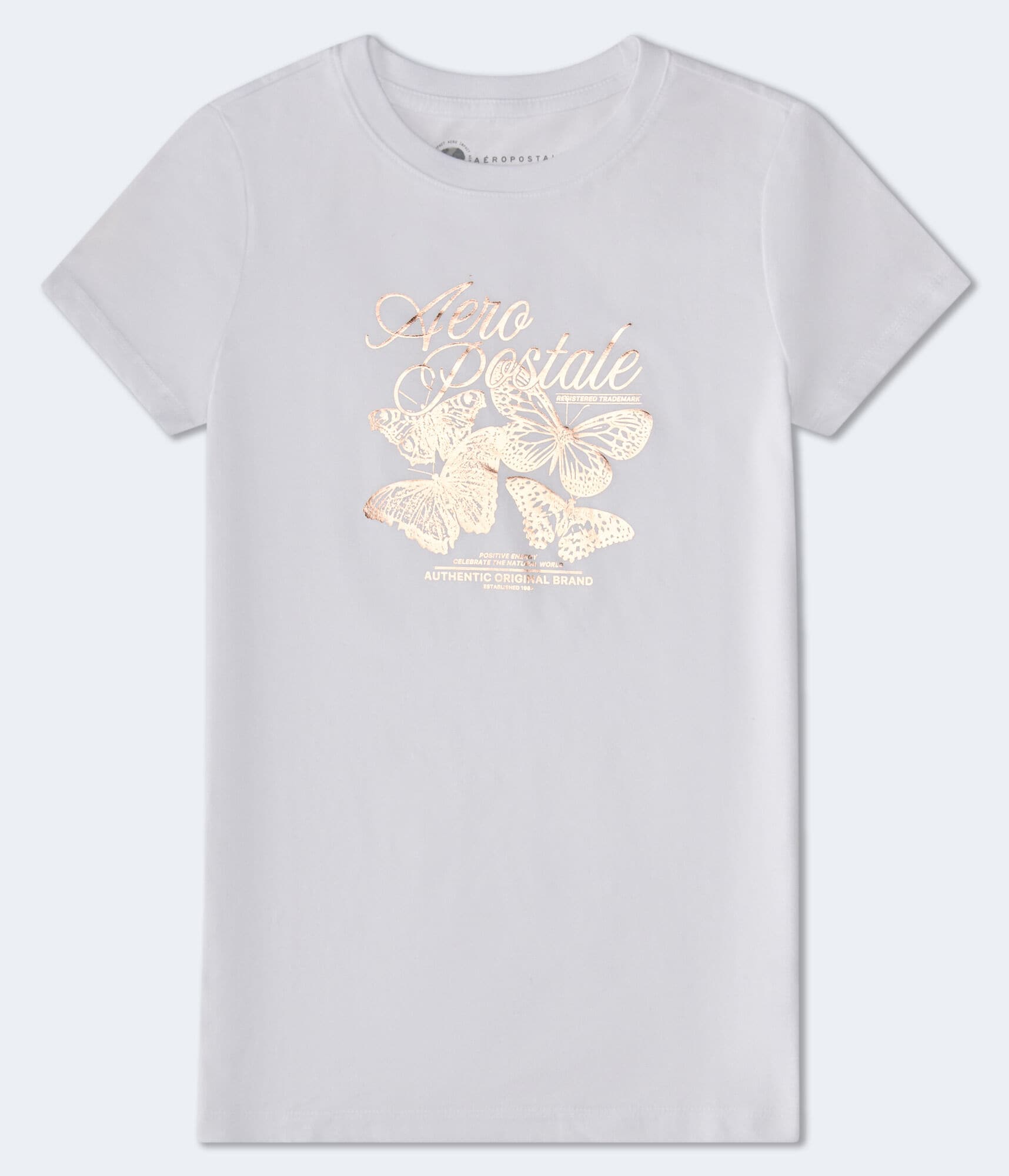 Aeropostale Butterflies Foil Graphic Tee