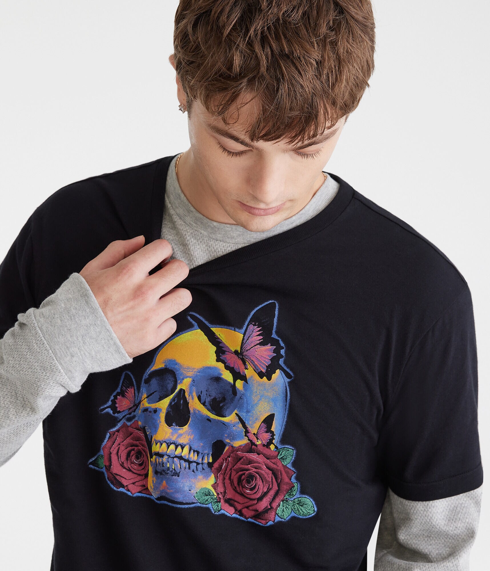 Rose Skull Graphic Tee