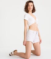 High-Rise Denim Shorty Shorts