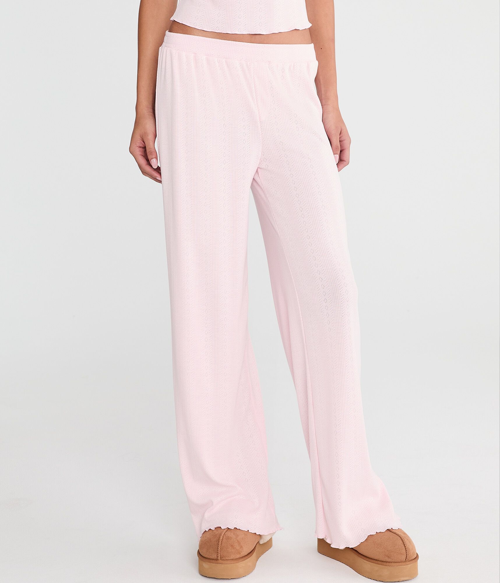 Pointelle Straight Leg Sleep Pants