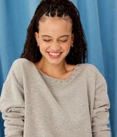 Demetra for Aero Studded Slash-Neck Sweater