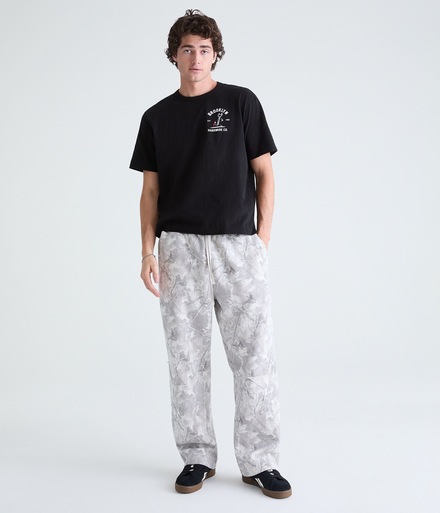 Cloud Soft Forest Camo Star Appliqu&eacute; Baggy Sweatpants