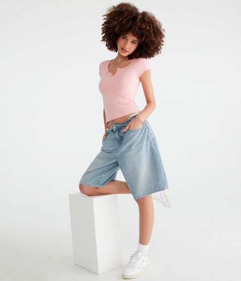 Buttery Soft Notch-Neck Tee Buttery Soft Notch-Neck Tee