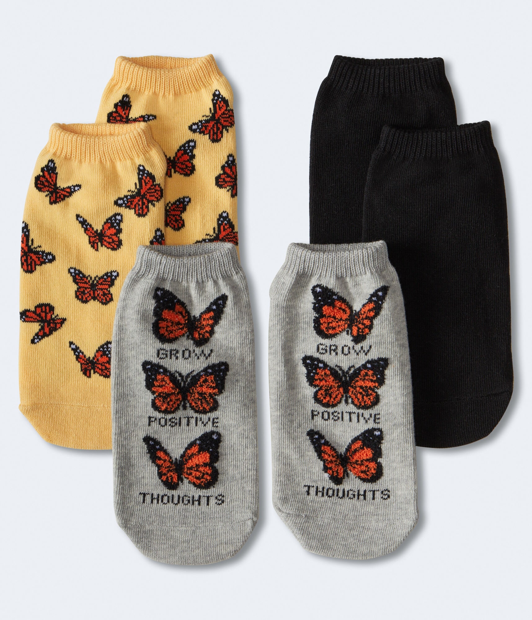 Positive Thoughts Butterflies Ankle Sock 3-Pack