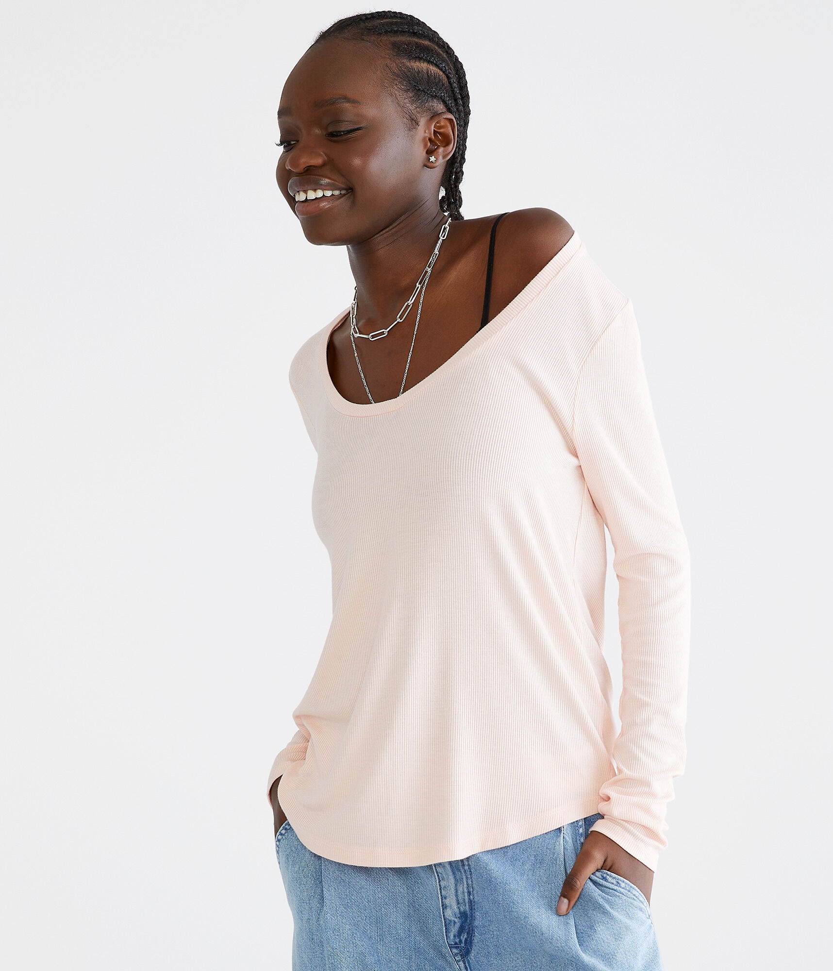 Long Sleeve Seriously Soft Ribbed V-Neck Tee