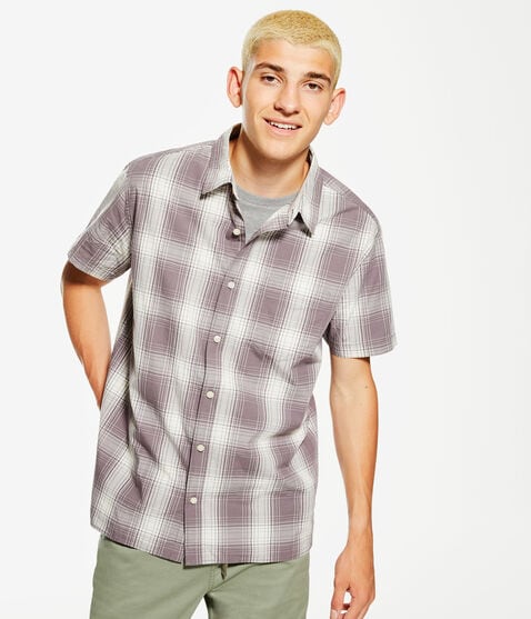 Relaxed Plaid Button-Down Shirt