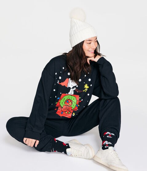 Snoopy Christmas House Crew Sweatshirt Snoopy Christmas House Crew Sweatshirt