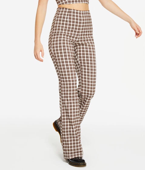 Plaid High-Rise Flare Pants Plaid High-Rise Flare Pants