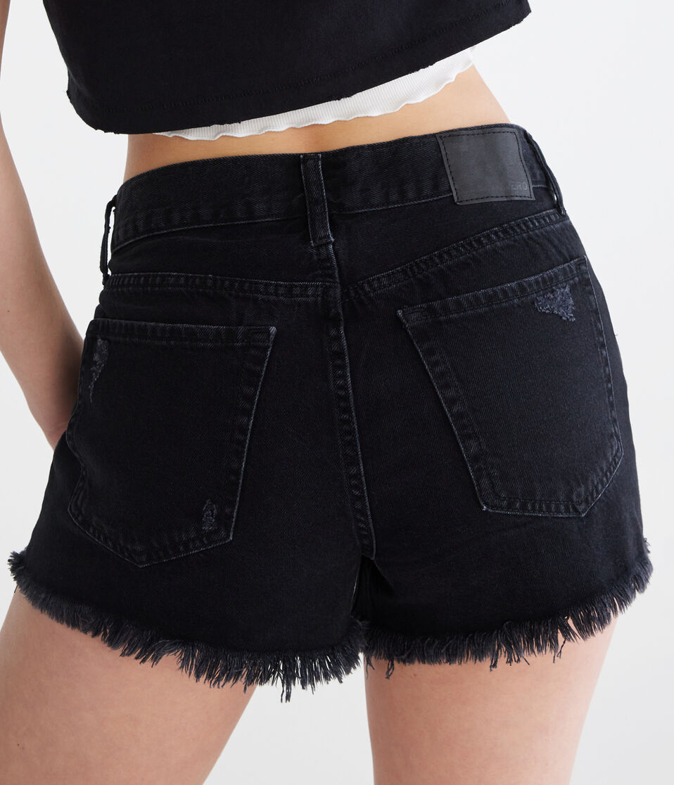 Low-Rise Slouchy Boyfriend Denim Shorts