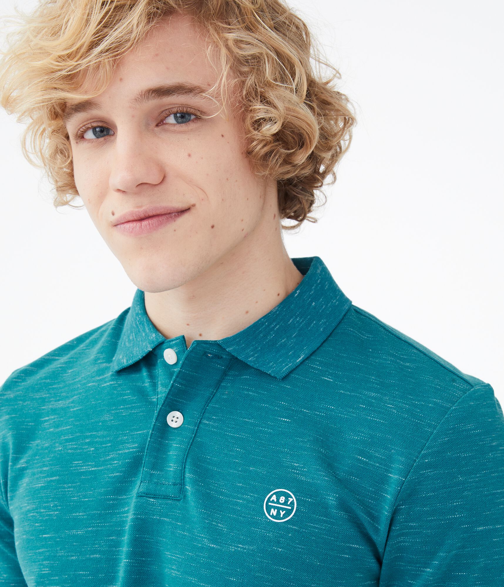 A87NY Stretch Piqu&eacute; Polo