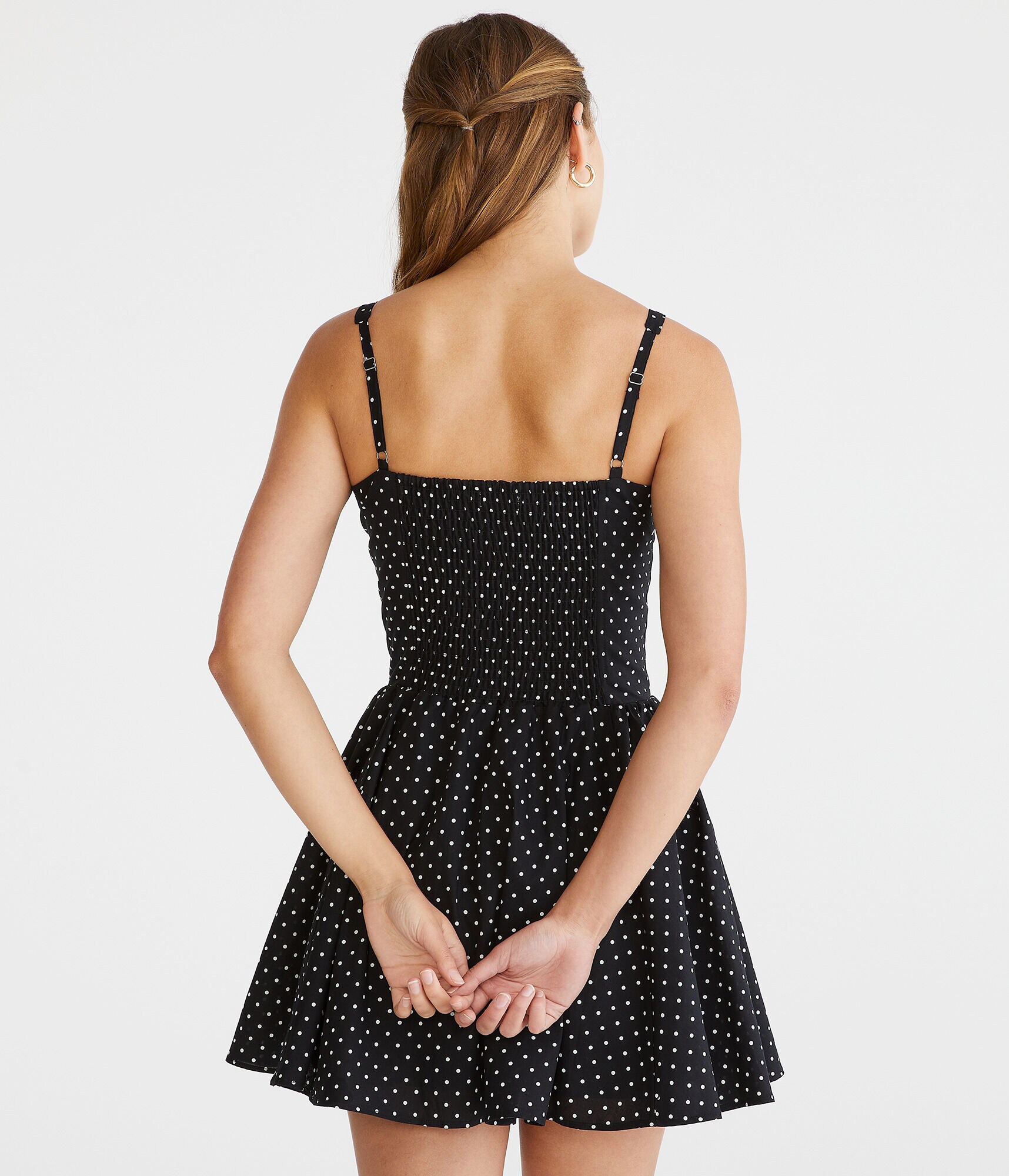 Polka Dot Sweetheart Corset Fit &amp; Flare Dress