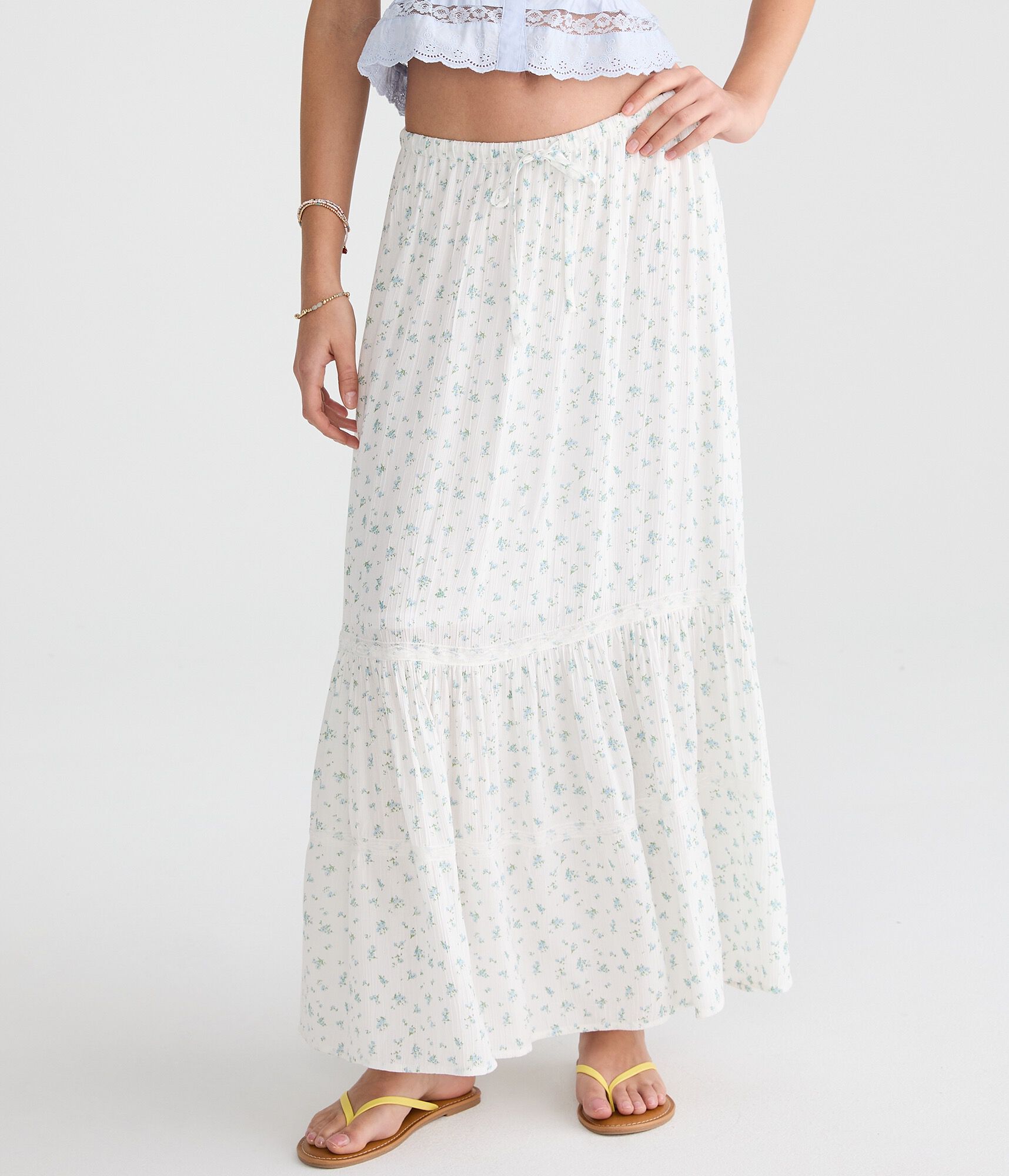 Floral Tiered Maxi Skirt