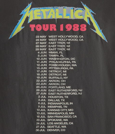 Metallica Tour 1988 Relaxed Graphic Tee Metallica Tour 1988 Relaxed Graphic Tee