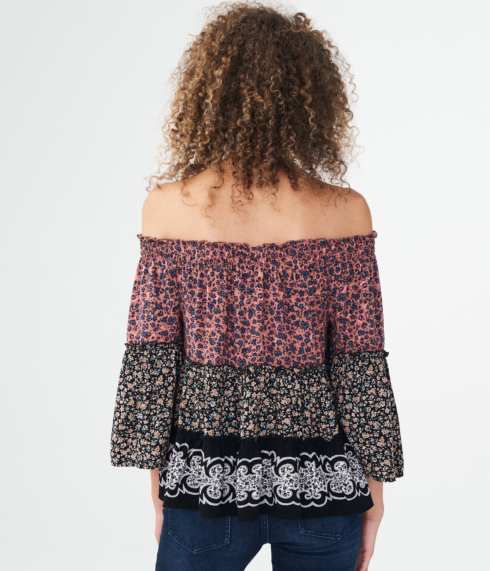 Floral Off-The-Shoulder Woven Top