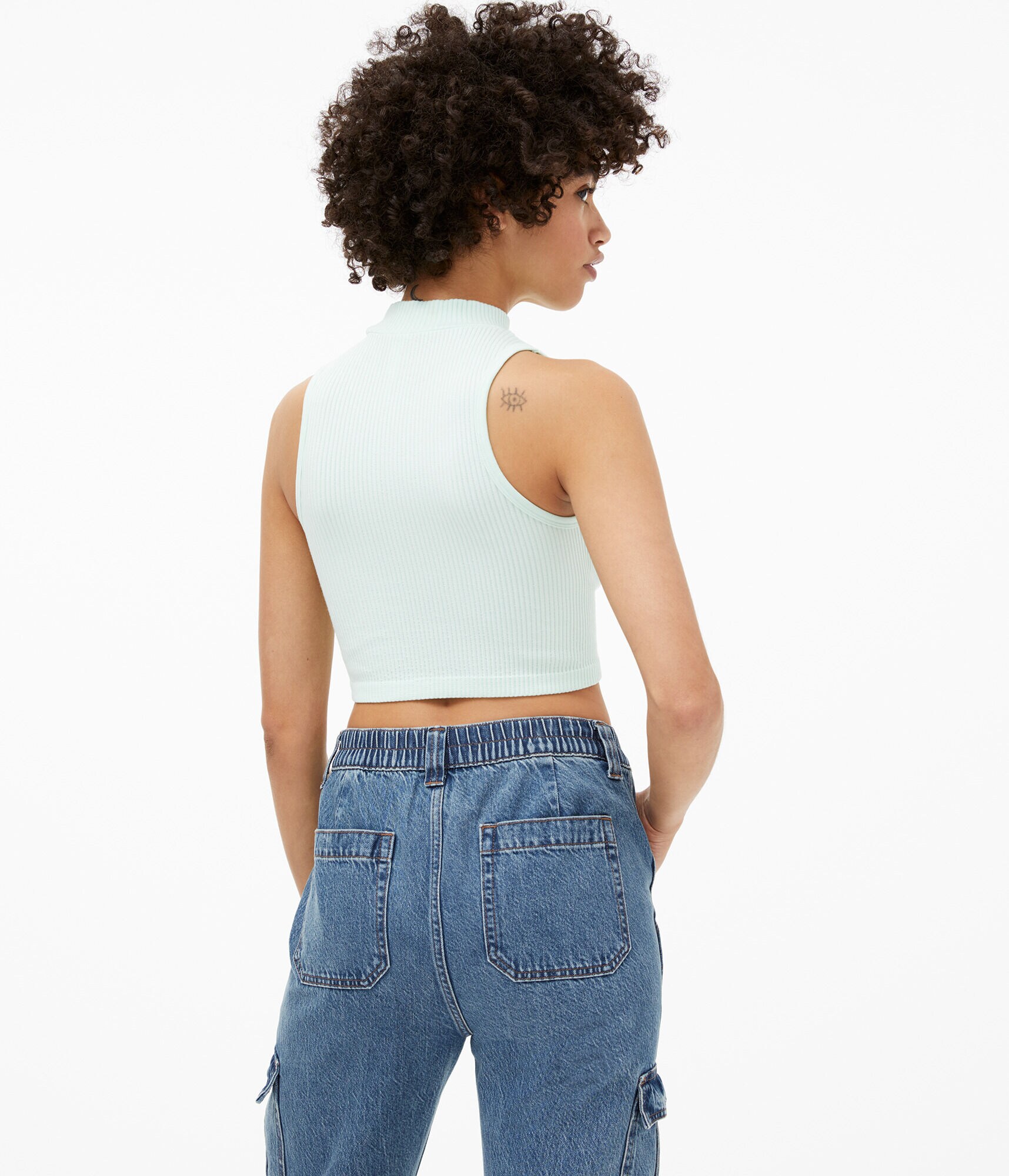 Seamless Mock-Neck Cropped Tank