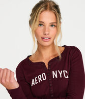Long Sleeve Aero NYC Graphic Henley