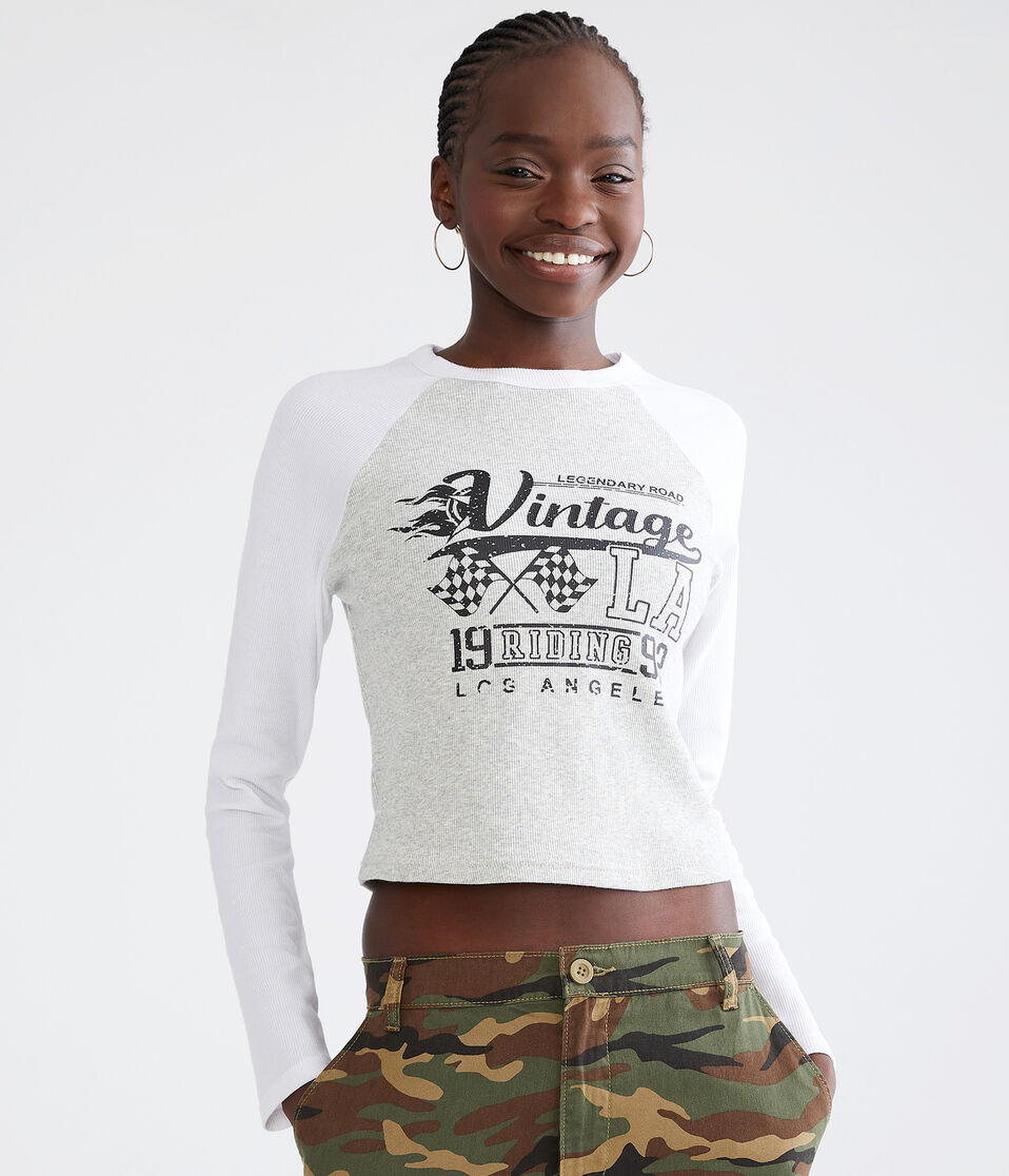 Long Sleeve Vintage LA Raglan Graphic Tee