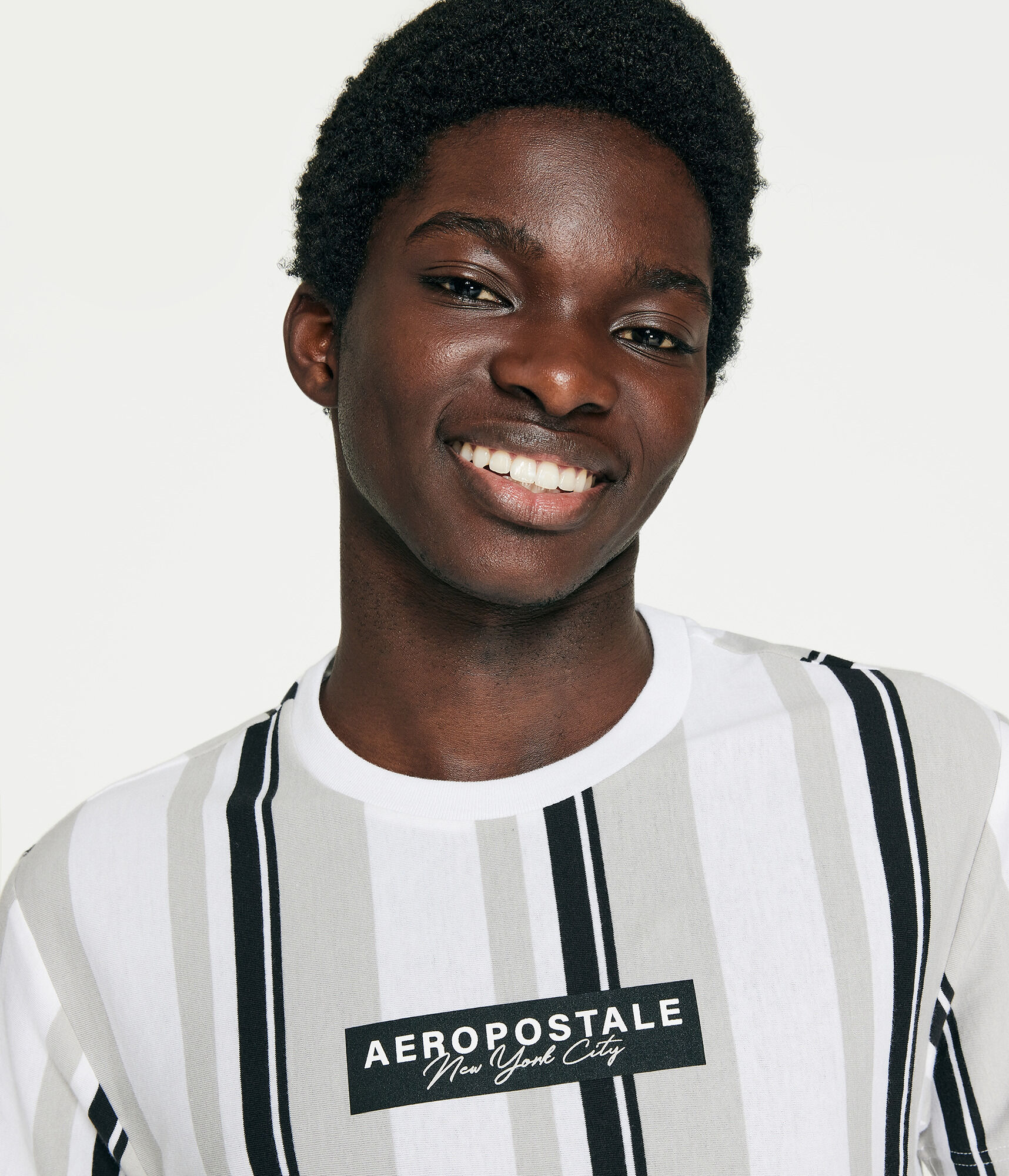 Aero New York City Vertical Stripe Graphic Tee