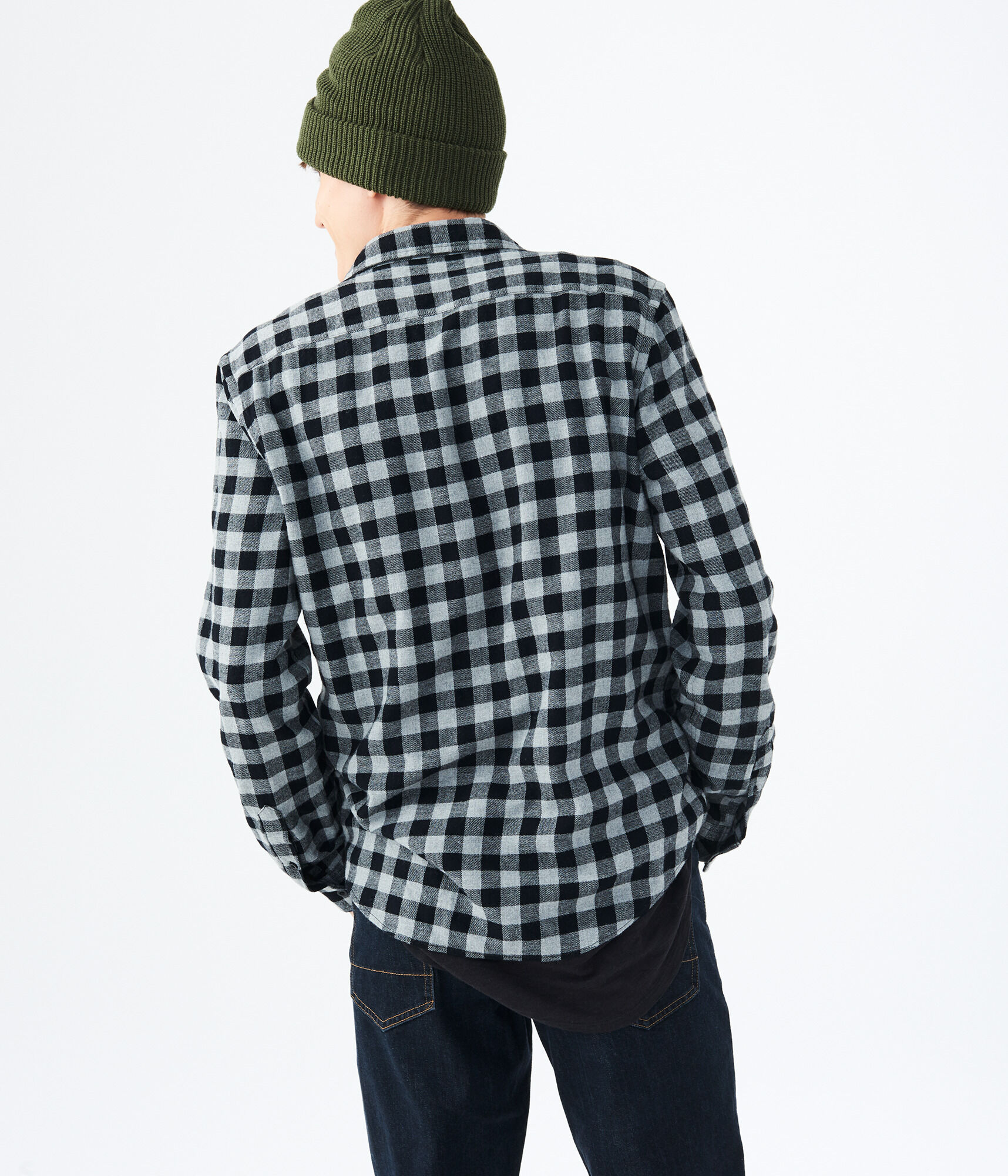 Long Sleeve Buffalo Plaid Flannel Woven Shirt