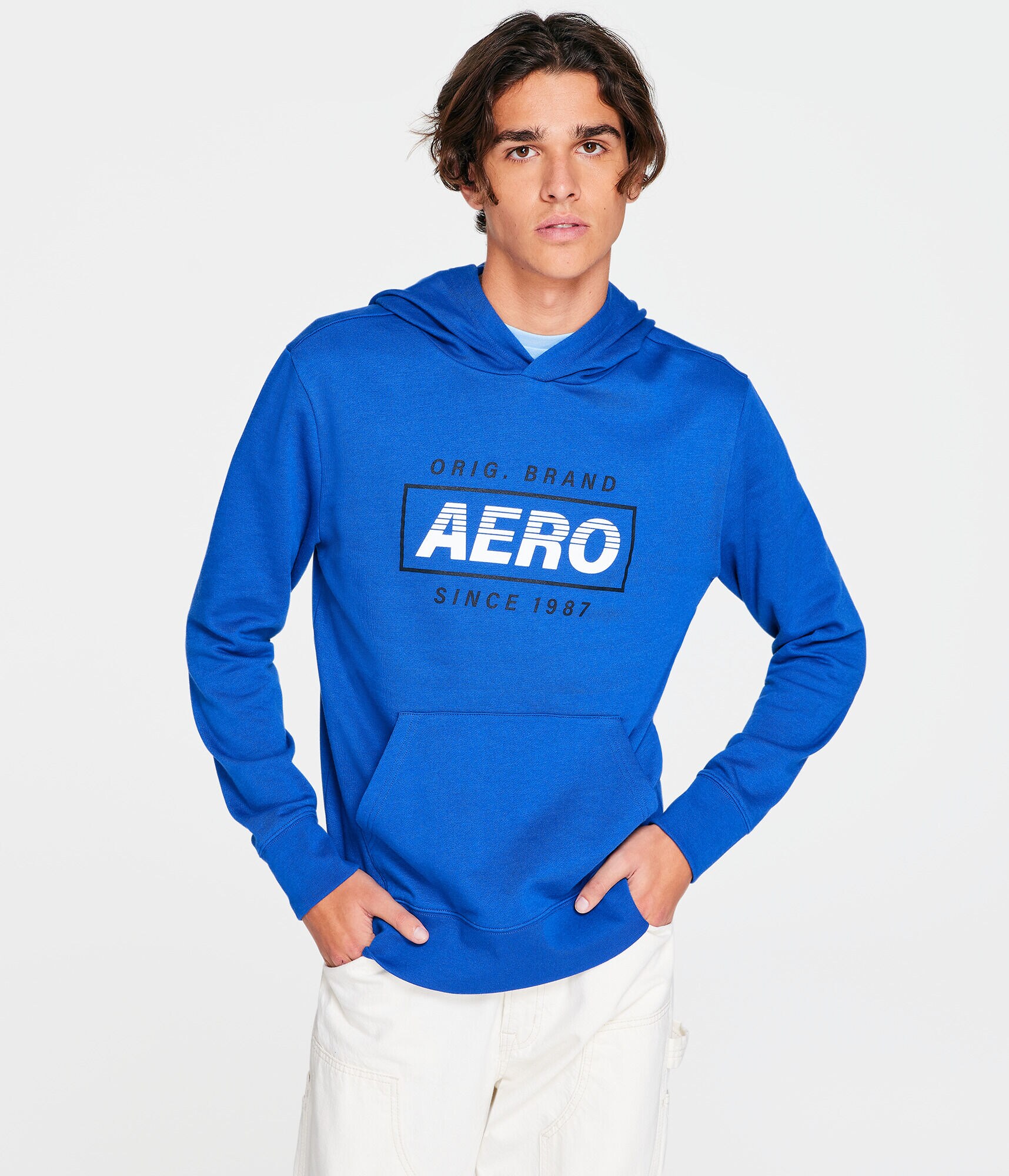 Aero Original Brand Box Logo Pullover Hoodie