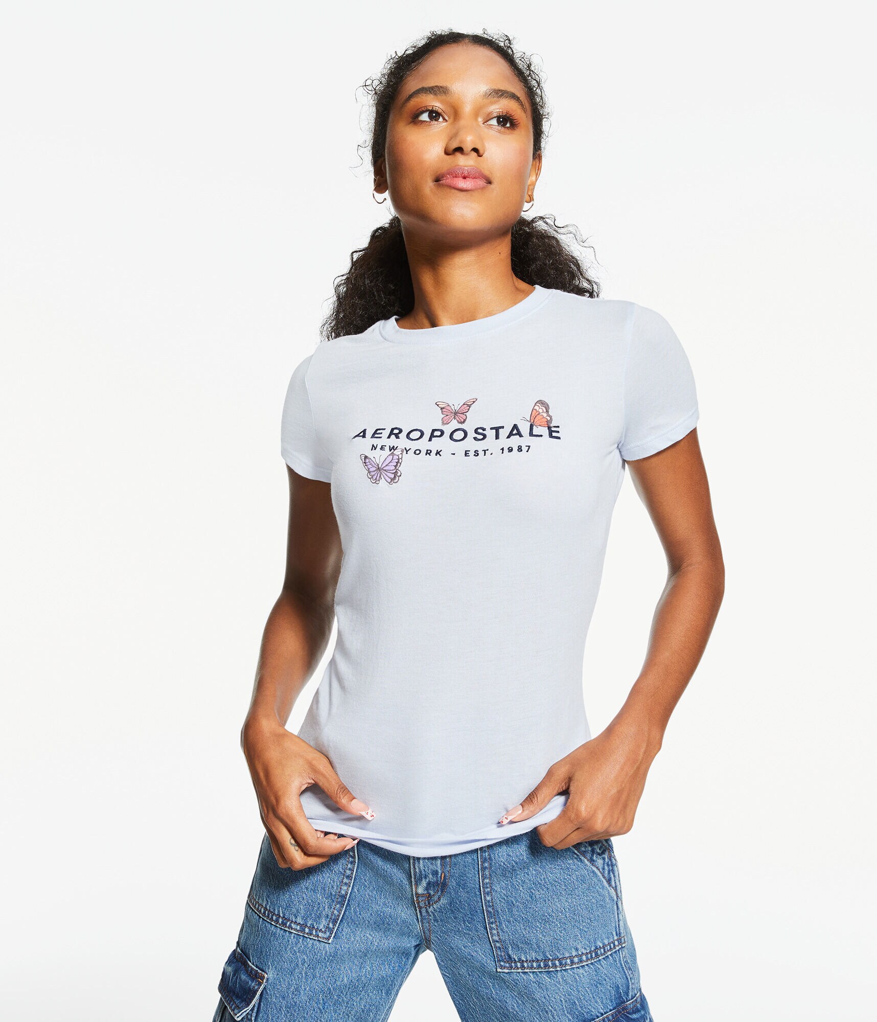 Aeropostale Butterflies Graphic Tee