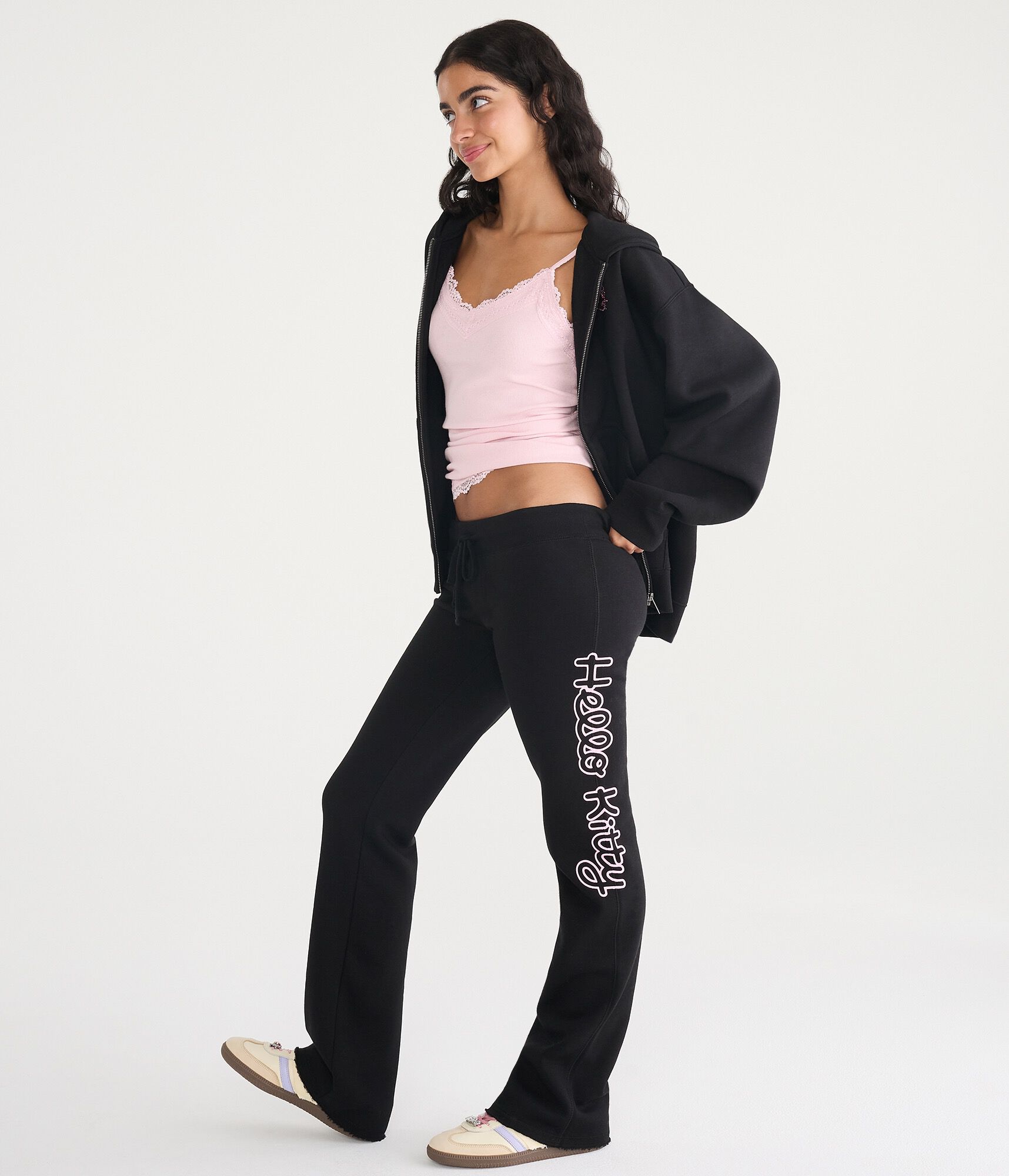 Hello Kitty Rhinestone Fit &amp; Flare Sweatpants