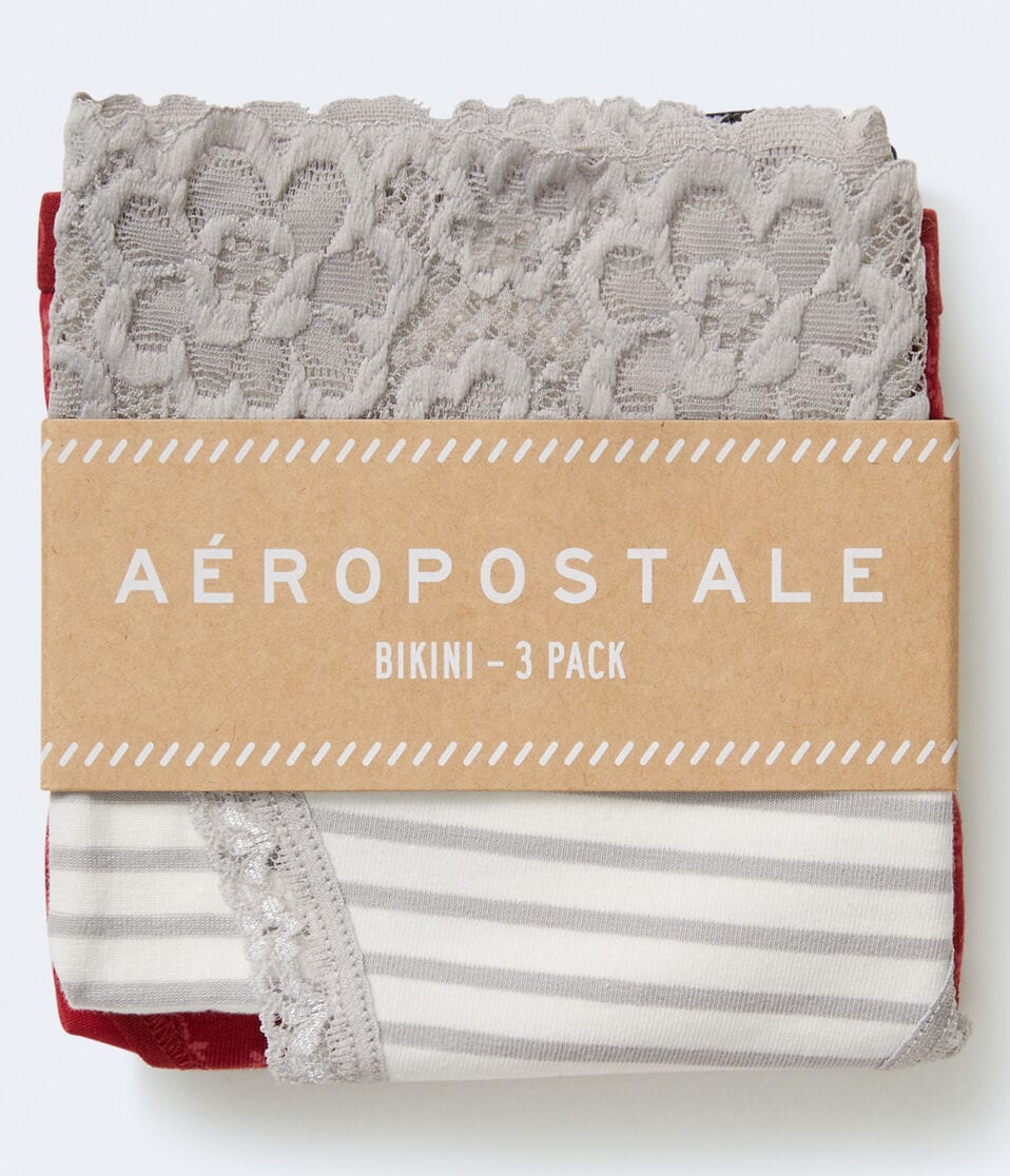 Printed & Solid Bikini 3-Pack