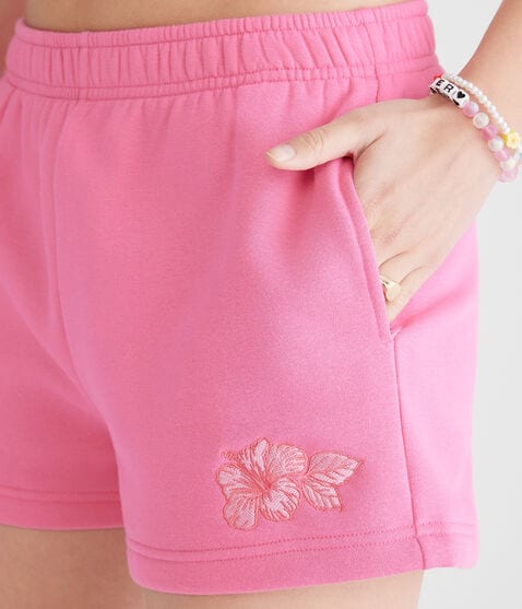 Sunrise Hibiscus High-Rise Fleece Shorts Sunrise Hibiscus High-Rise Fleece Shorts