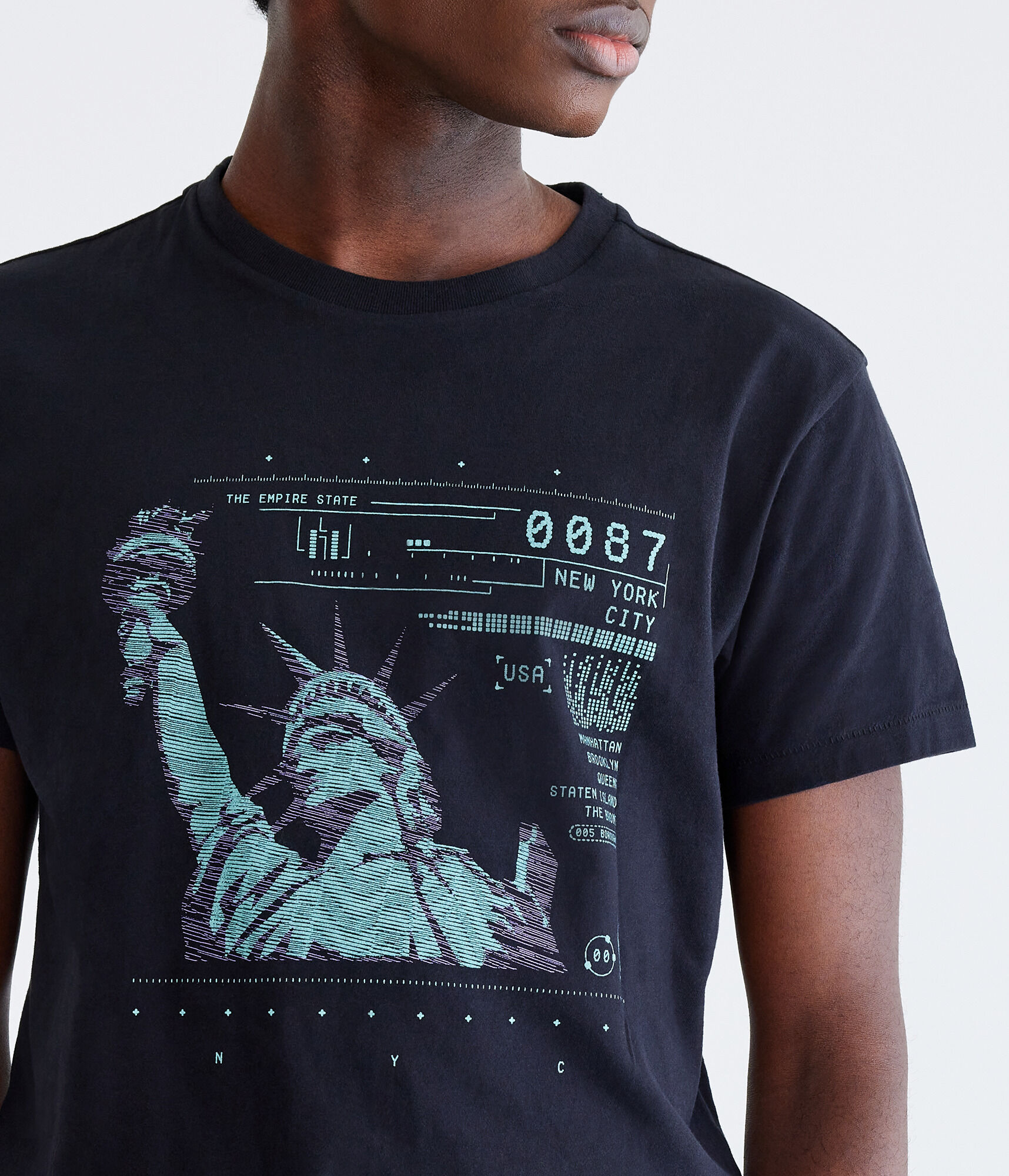 Digital Statue Of Liberty Graphic Tee
