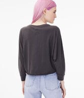 Long Sleeve Dolman Cropped Crew Tee