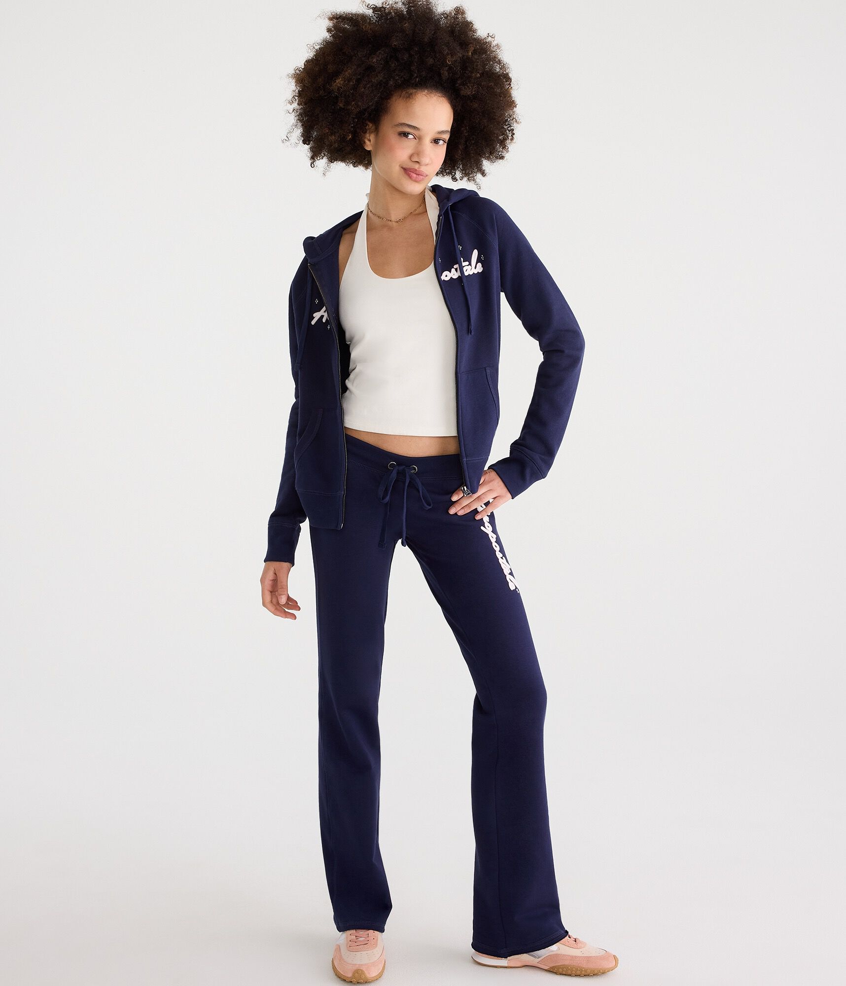 Aeropostale Rhinestone Full-Zip Hoodie