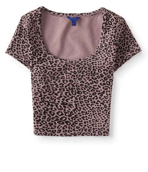 Leopard Bodycon Crop Tee Leopard Bodycon Crop Tee