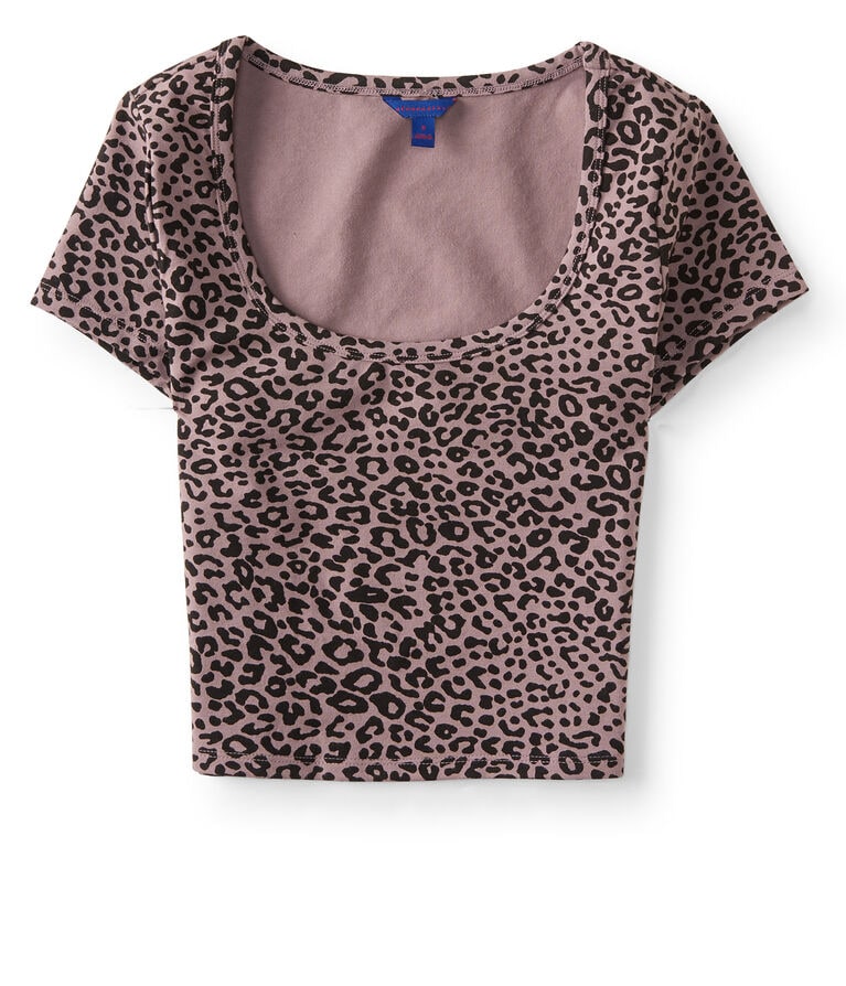 Leopard Bodycon Crop Tee