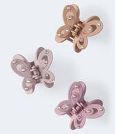 Rhinestone Butterfly Claw Hair Clip 3-Pack