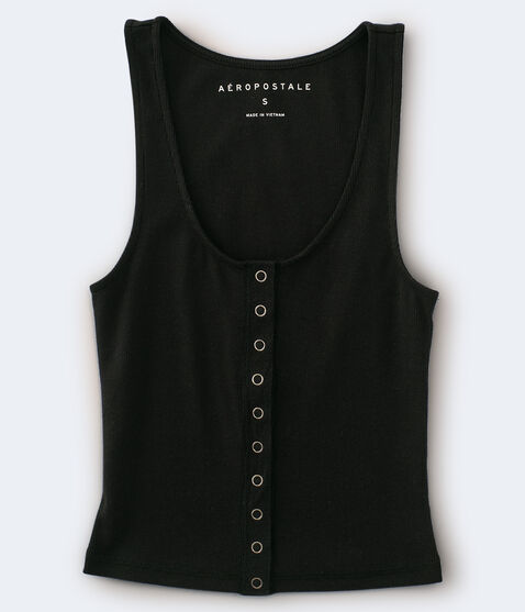 Ribbed Snap-Front Tank Ribbed Snap-Front Tank