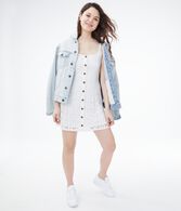 Lace Button-Front Fit & Flare Dress