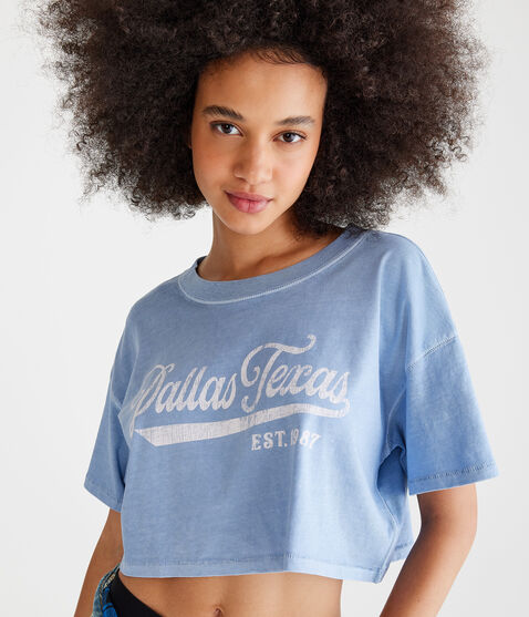 Dallas Cropped Boyfriend Graphic Tee