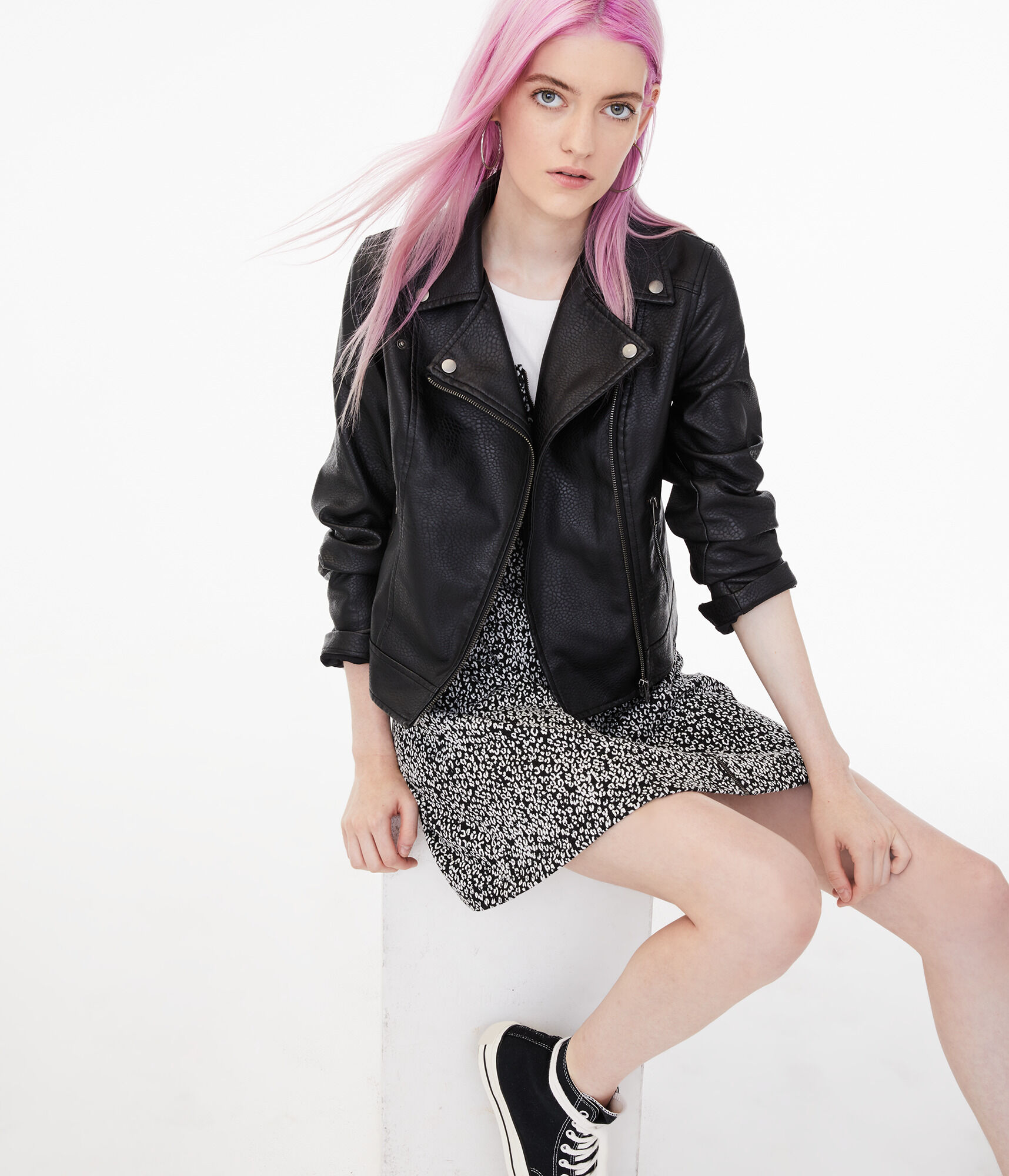 Faux Leather Moto Jacket
