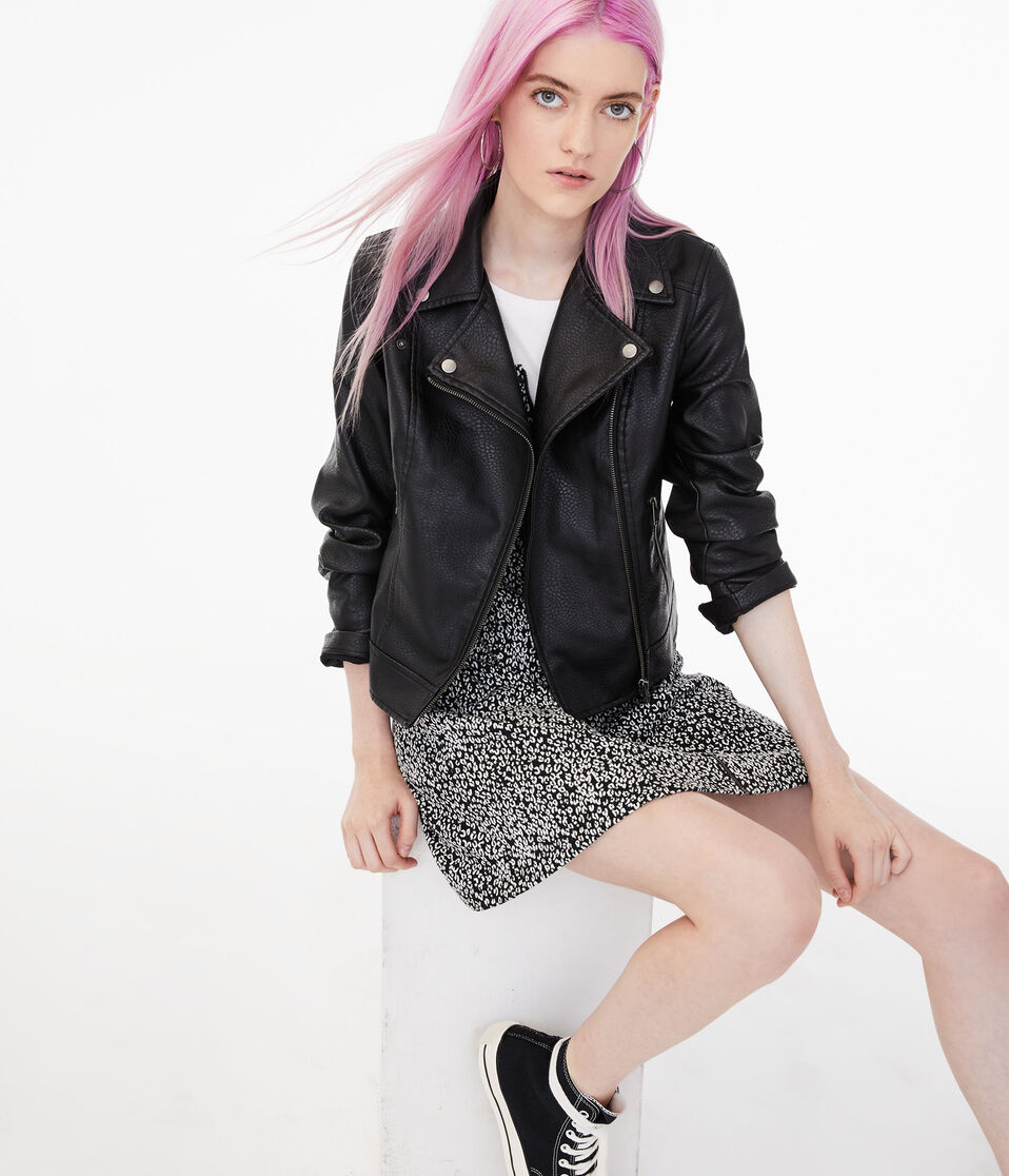 Faux Leather Moto Jacket