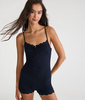 Waffle Knit Sleep Romper