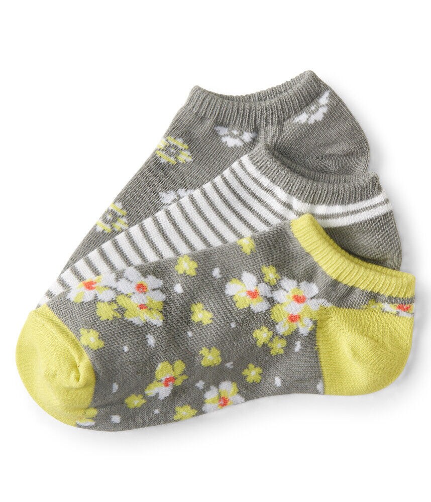 3-Pack Floral And Stripe Ankle Socks