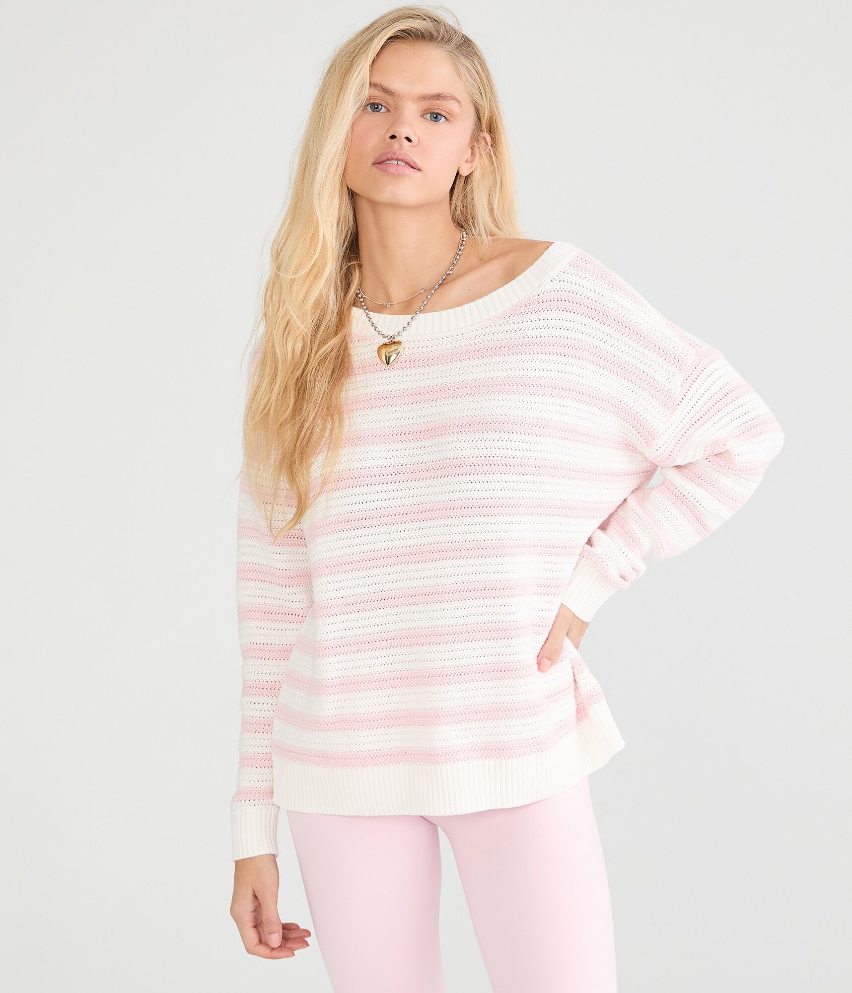Striped Slouchy Crew Sweater