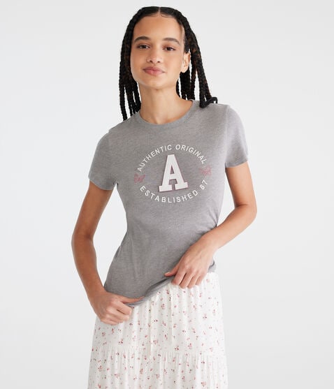 Authentic Butterfly Logo Appliqué Graphic Tee Authentic Butterfly Logo Appliqué Graphic Tee