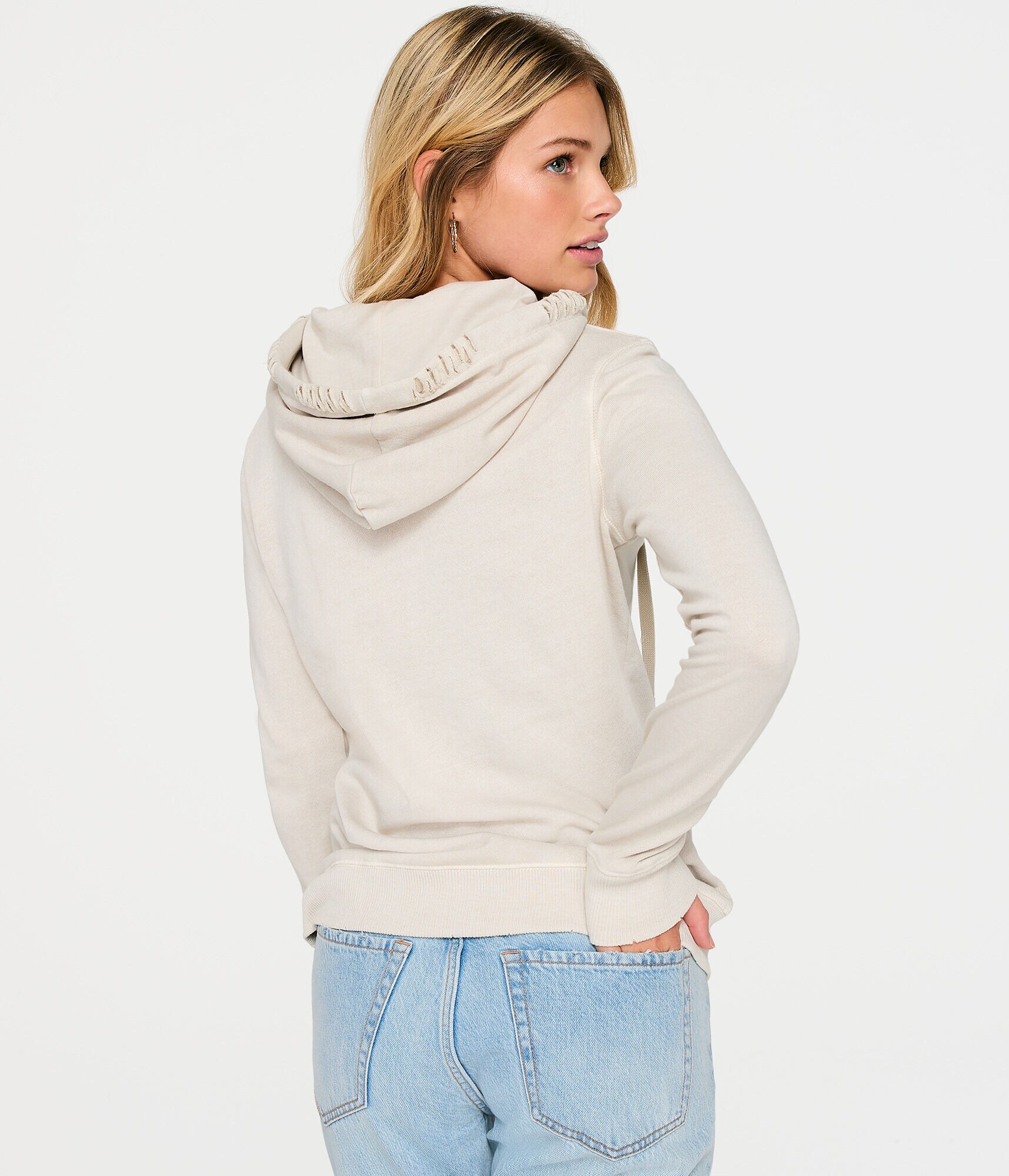 Distressed Pullover Hoodie