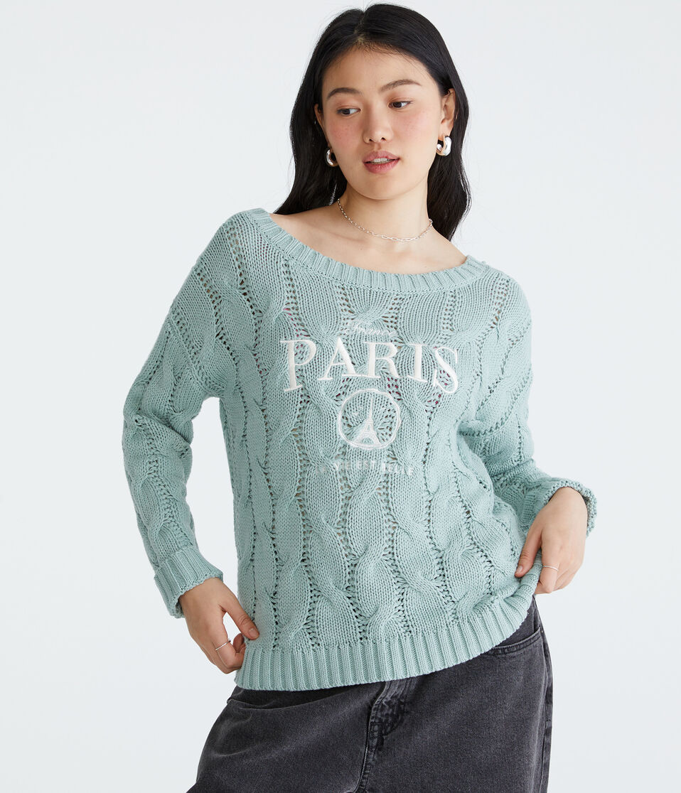 Wear 2 Ways Paris Oversized Cable Sweater