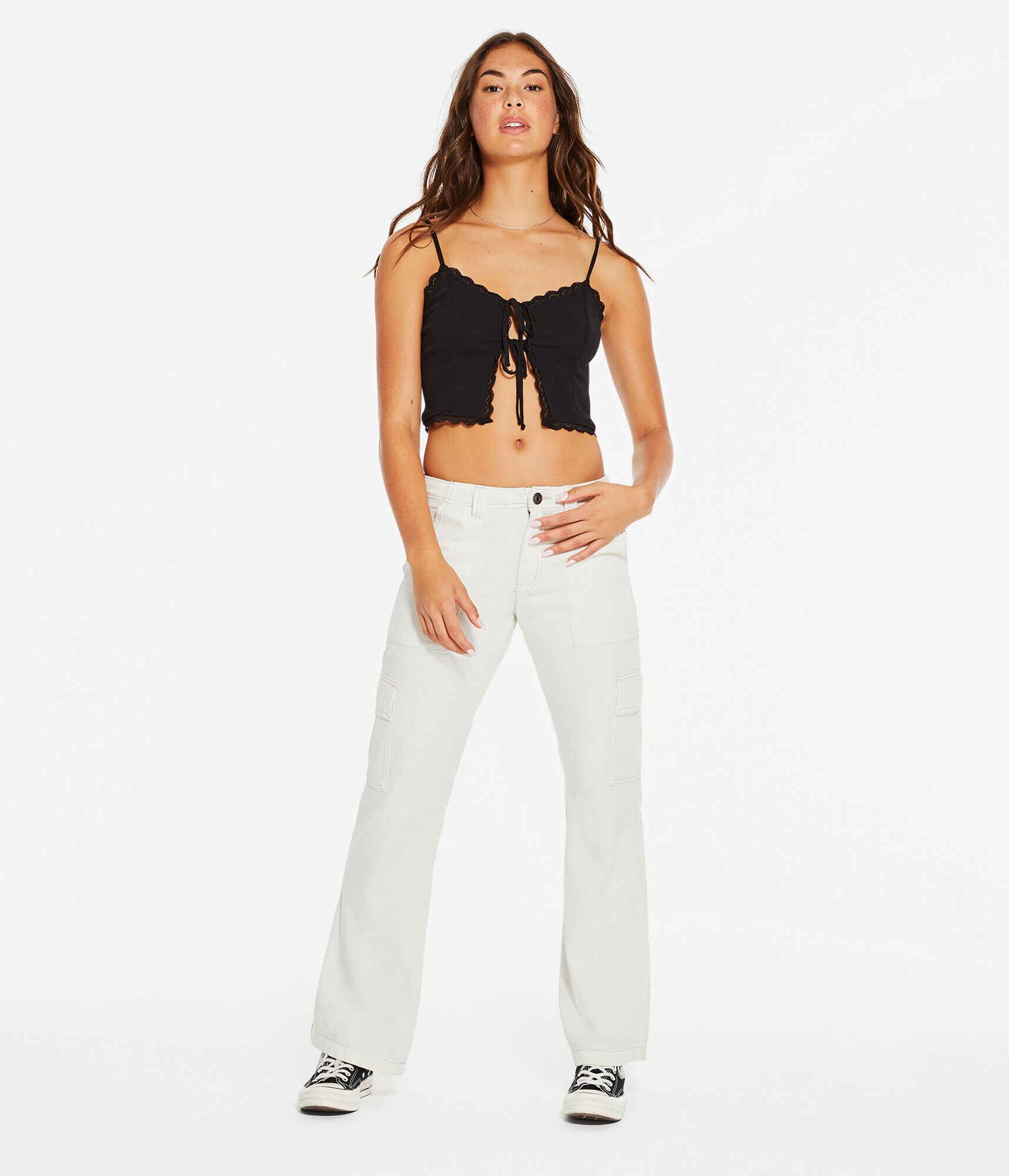 Lacy Tie-Front Cropped Cami